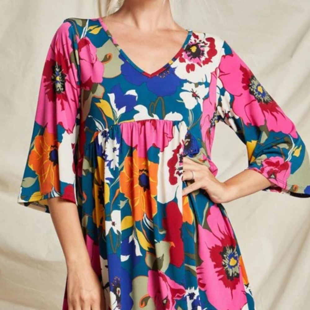 Bec & Becson river‎ Floral Dress, Babydoll, Mini, XL